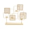 Gold Metal Contemporary Candelabra, 16" x 18" x 5"